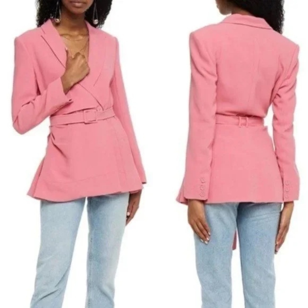 ✨ Saloni Maxima Double Breasted Belted Crepe Blazer ✨